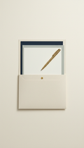 Welcome Letter Set Cream Linen Gold Pen