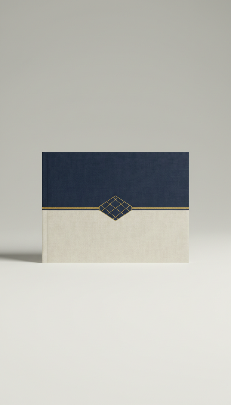 Linen Presentation Folder Gold Foil